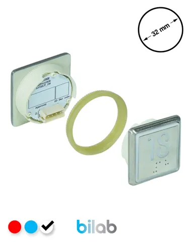 KONE KM863051G081H018 KDS STD BUTON, BEYAZ, KARE, SOMUNLU, SBS.18