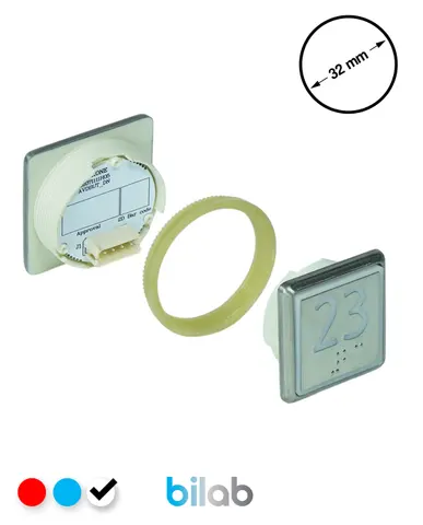 KONE KM863051G081H023 KDS STD BUTON, BEYAZ, KARE, SOMUNLU, SBS.23