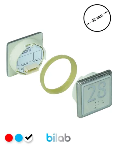 KONE KM863051G081H028 KDS STD BUTON, BEYAZ, KARE, SOMUNLU, SBS.28