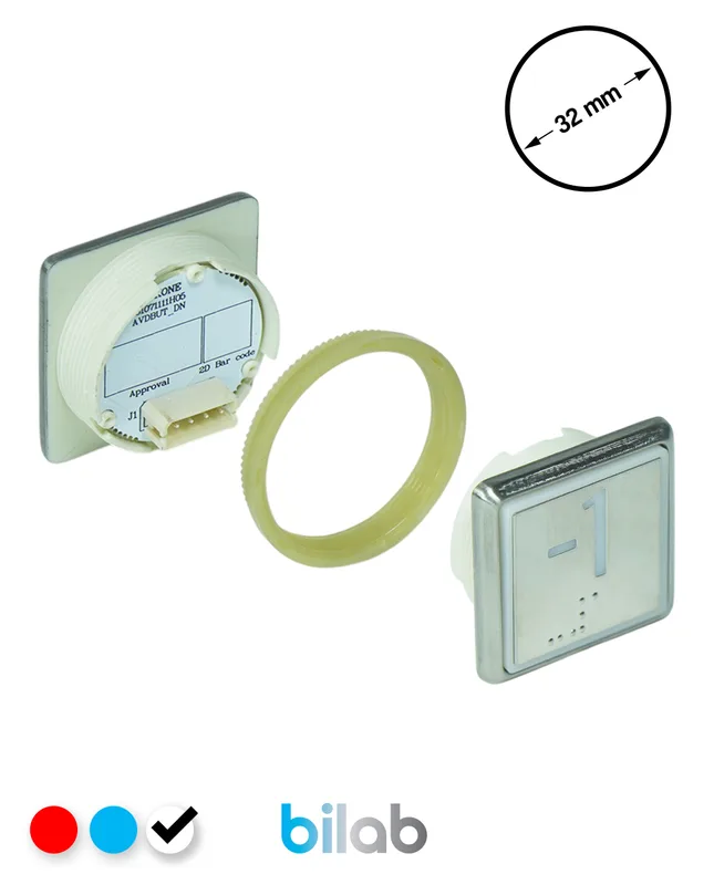 KONE KM863051G081H071 KDS STD BUTON, BEYAZ, KARE, SOMUNLU, SBS.-1