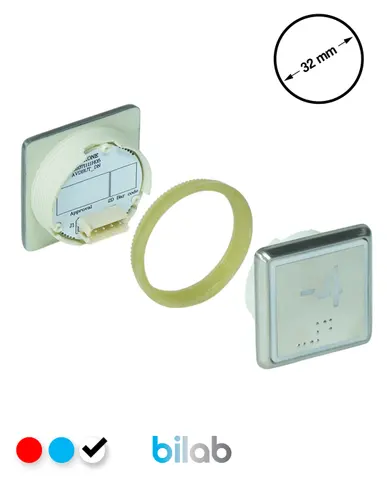KONE KM863051G081H074 KDS STD BUTON, BEYAZ, KARE, SOMUNLU, SBS.-4