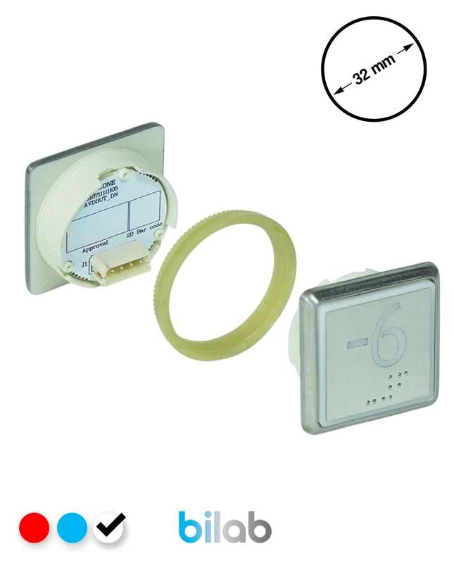 KONE KM863051G081H076 KDS STD BUTON, BEYAZ, KARE, SOMUNLU, SBS.-6