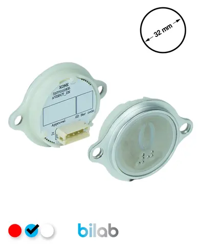 KM863052G065H000 KDS STD BUTON, MAVİ, YUVARLAK, KULAKLI, SBS.0 – KONE uyumlu