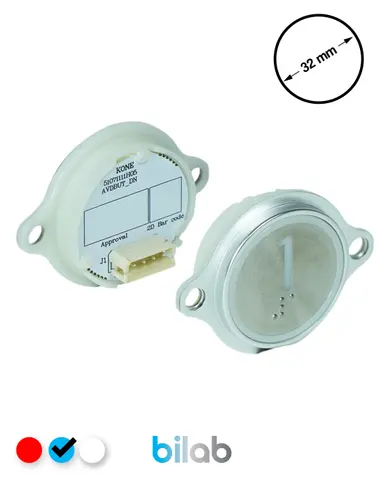 KM863052G065H001 KDS STD BUTON, MAVİ, YUVARLAK, KULAKLI, SBS.1 – KONE uyumlu