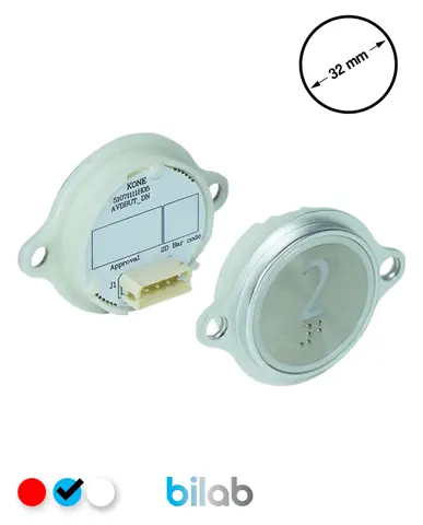 KM863052G065H002 KDS STD BUTON, MAVİ, YUVARLAK, KULAKLI, SBS.2 – KONE uyumlu