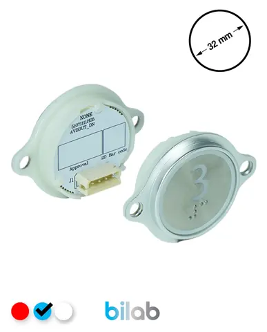 KM863052G065H003 KDS STD BUTON, MAVİ, YUVARLAK, KULAKLI, SBS.3 – KONE uyumlu