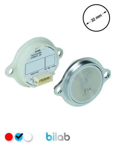 KM863052G065H006 KDS STD BUTON, MAVİ, YUVARLAK, KULAKLI, SBS.6 – KONE uyumlu