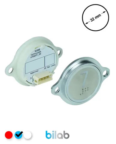 KM863052G065H007 KDS STD BUTON, MAVİ, YUVARLAK, KULAKLI, SBS.7 – KONE uyumlu