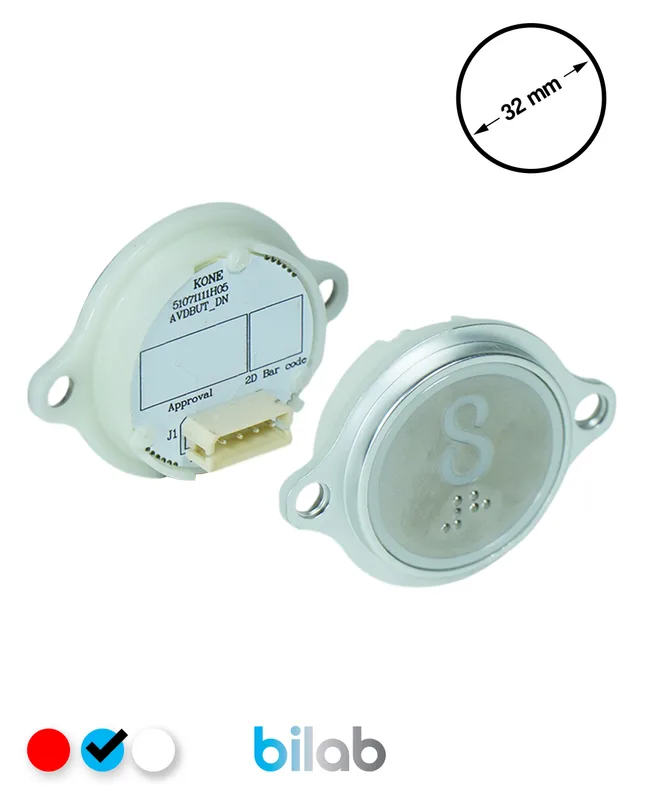 KONE KM863052G065H008 KDS STD BUTON, MAVİ, YUVARLAK, KULAKLI, SBS.8