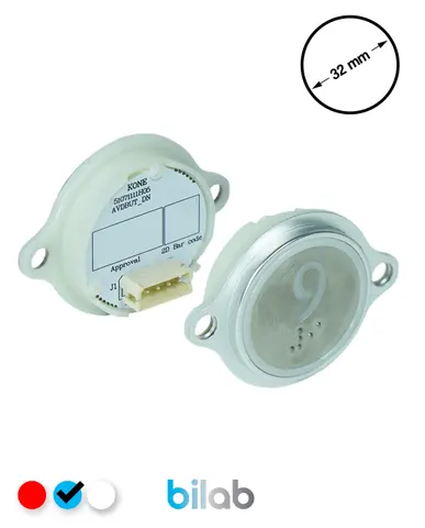 KM863052G065H009 KDS STD BUTON, MAVİ, YUVARLAK, KULAKLI, SBS.9 – KONE uyumlu
