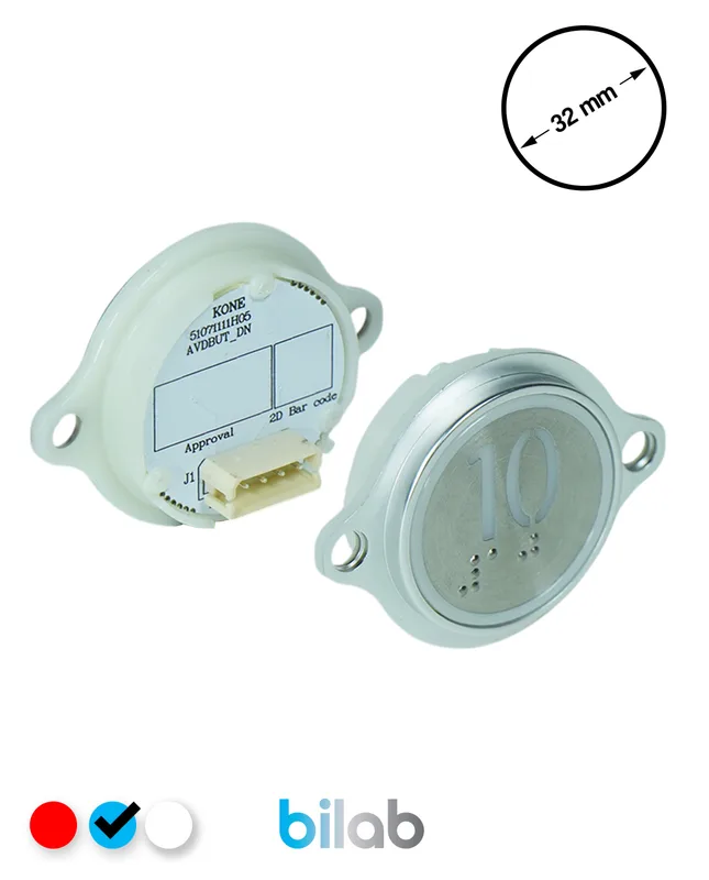 KONE KM863052G065H010 KDS STD BUTON, MAVİ, YUVARLAK, KULAKLI, SBS.10