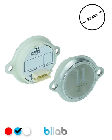 KM863052G065H011 KDS STD BUTON, MAVİ, YUVARLAK, KULAKLI, SBS.11 – KONE uyumlu