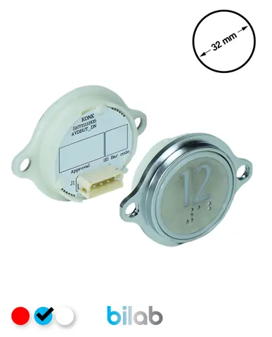 KM863052G065H012 KDS STD BUTON, MAVİ, YUVARLAK, KULAKLI, SBS.12 – KONE uyumlu