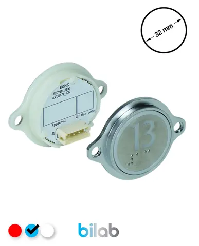KM863052G065H013 KDS STD BUTON, MAVİ, YUVARLAK, KULAKLI, SBS.13 – KONE uyumlu