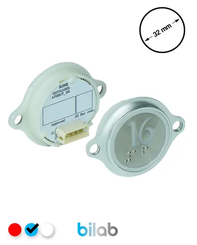 KM863052G065H016 KDS STD BUTON, MAVİ, YUVARLAK, KULAKLI, SBS.16 – KONE uyumlu