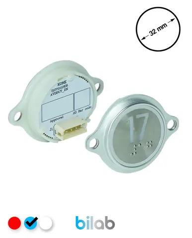 KM863052G065H017 KDS STD BUTON, MAVİ, YUVARLAK, KULAKLI, SBS.17 – KONE uyumlu