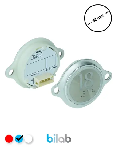 KM863052G065H018 KDS STD BUTON, MAVİ, YUVARLAK, KULAKLI, SBS.18 – KONE uyumlu