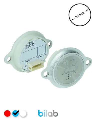 KM863052G065H023 KDS STD BUTON, MAVİ, YUVARLAK, KULAKLI, SBS.23 – KONE uyumlu