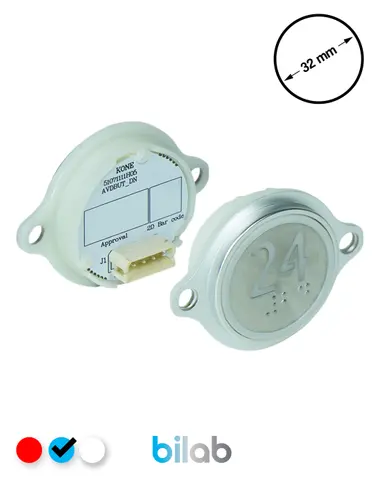 KM863052G065H024 KDS STD BUTON, MAVİ, YUVARLAK, KULAKLI, SBS.24 – KONE uyumlu