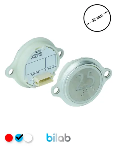 KM863052G065H025 KDS STD BUTON, MAVİ, YUVARLAK, KULAKLI, SBS.25 – KONE uyumlu