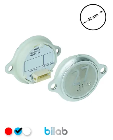 KM863052G065H027 KDS STD BUTON, MAVİ, YUVARLAK, KULAKLI, SBS.27 – KONE uyumlu