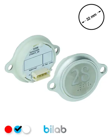 KM863052G065H028 KDS STD BUTON, MAVİ, YUVARLAK, KULAKLI, SBS.28 – KONE uyumlu
