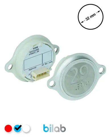 KM863052G065H029 KDS STD BUTON, MAVİ, YUVARLAK, KULAKLI, SBS.29 – KONE uyumlu