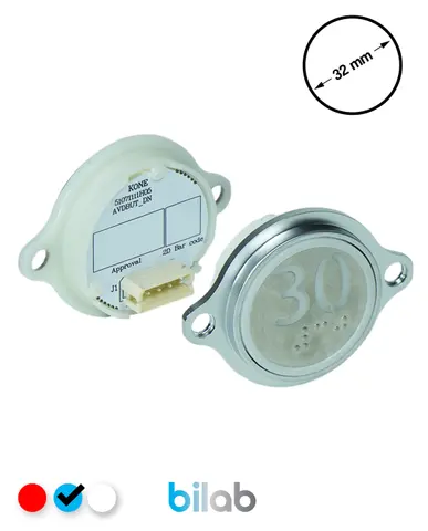 KM863052G065H030 KDS STD BUTON, MAVİ, YUVARLAK, KULAKLI, SBS.30 – KONE uyumlu