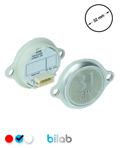 KM863052G065H031 KDS STD BUTON, MAVİ, YUVARLAK, KULAKLI, SBS.31 – KONE uyumlu