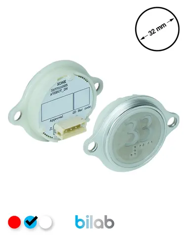 KM863052G065H033 KDS STD BUTON, MAVİ, YUVARLAK, KULAKLI, SBS.33 – KONE uyumlu