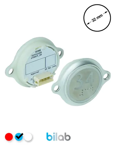 KM863052G065H034 KDS STD BUTON, MAVİ, YUVARLAK, KULAKLI, SBS.34 – KONE uyumlu