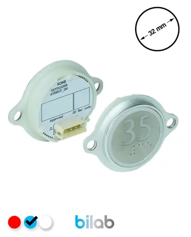 KM863052G065H035 KDS STD BUTON, MAVİ, YUVARLAK, KULAKLI, SBS.35 – KONE uyumlu