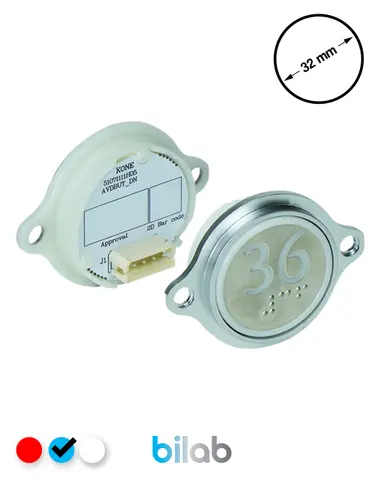 KM863052G065H036 KDS STD BUTON, MAVİ, YUVARLAK, KULAKLI, SBS.36 – KONE uyumlu