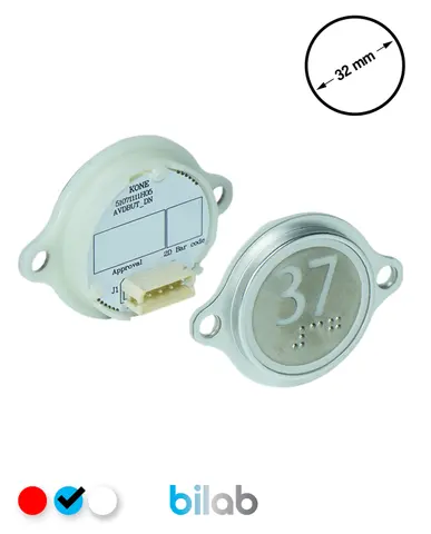 KM863052G065H037 KDS STD BUTON, MAVİ, YUVARLAK, KULAKLI, SBS.37 – KONE uyumlu