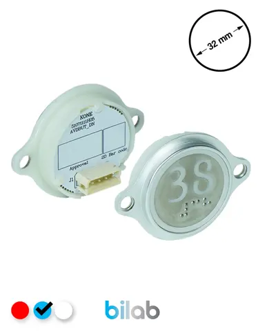 KM863052G065H038 KDS STD BUTON, MAVİ, YUVARLAK, KULAKLI, SBS.38 – KONE uyumlu