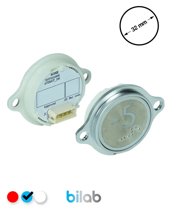 KONE KM863052G065H075 KDS STD BUTON, MAVİ, YUVARLAK, KULAKLI, SBS.-5