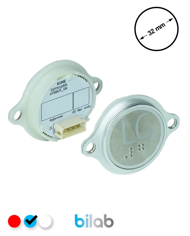 KONE KM863052G065H152 KDS STD BUTON, MAVİ, YUVARLAK, KULAKLI, SBS.LG