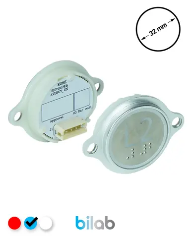 KM863052G065H202 KDS STD BUTON, MAVİ, YUVARLAK, KULAKLI, SBS.L2 – KONE uyumlu