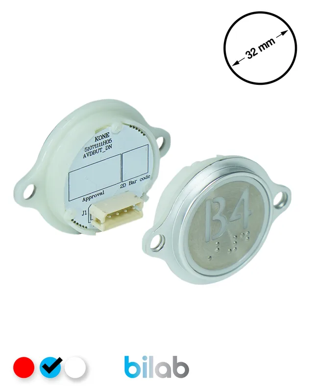 KONE KM863052G065H203 KDS STD BUTON, MAVİ, YUVARLAK, KULAKLI, SBS.B4