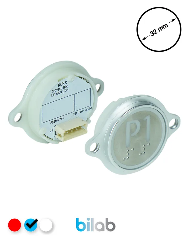 KONE KM863052G065H218 KDS STD BUTON, MAVİ, YUVARLAK, KULAKLI, SBS.P1