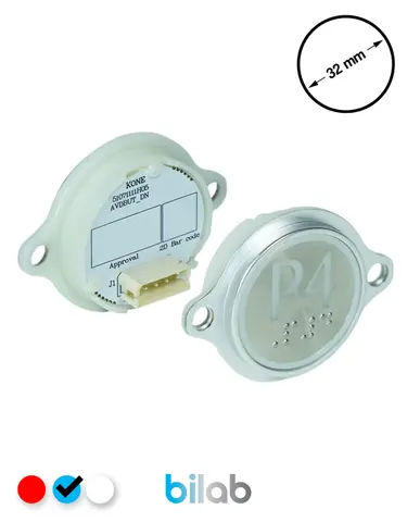 KM863052G065H254 KDS STD BUTON, MAVİ, YUVARLAK, KULAKLI, SBS.P4 – KONE uyumlu