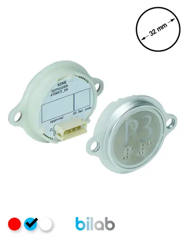 KM863052G065H255 KDS STD BUTON, MAVİ, YUVARLAK, KULAKLI, SBS.P3 – KONE uyumlu