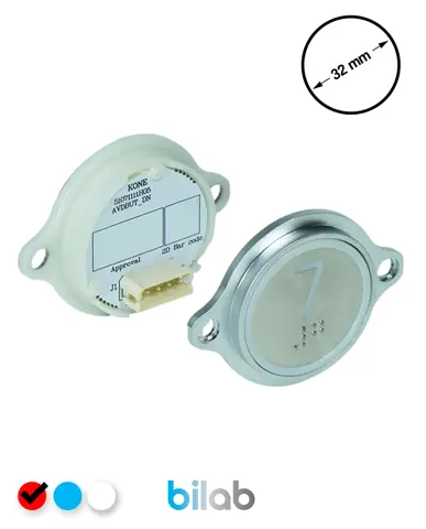 KONE KM863052G069H007 KDS STD BUTON, KIRMIZI, YUVARLAK, KULAKLI, SBS.7