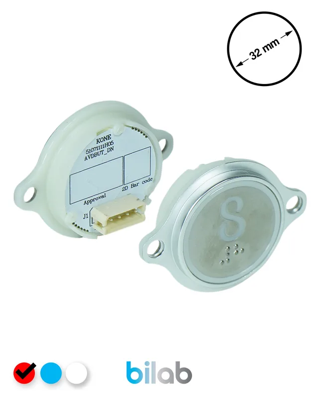 KONE KM863052G069H008 KDS STD BUTON, KIRMIZI, YUVARLAK, KULAKLI, SBS.8