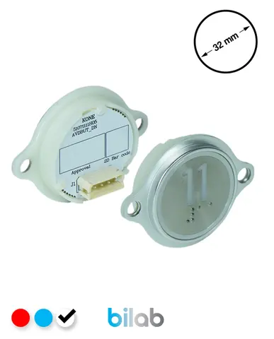 KONE KM863052G069H011 KDS STD BUTON, KIRMIZI, YUVARLAK, KULAKLI, SBS.11
