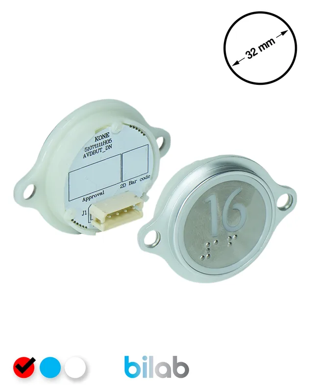 KONE KM863052G069H016 KDS STD BUTON, KIRMIZI, YUVARLAK, KULAKLI, SBS.16