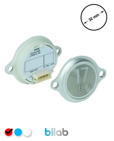 KONE KM863052G069H017 KDS STD BUTON, KIRMIZI, YUVARLAK, KULAKLI, SBS.17