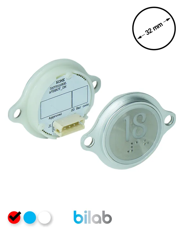 KONE KM863052G069H018 KDS STD BUTON, KIRMIZI, YUVARLAK, KULAKLI, SBS.18