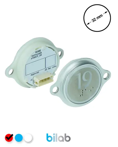 KONE KM863052G069H019 KDS STD BUTON, KIRMIZI, YUVARLAK, KULAKLI, SBS.19