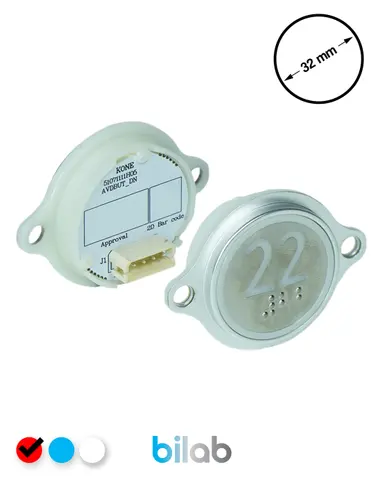 KONE KM863052G069H022 KDS STD BUTON, KIRMIZI, YUVARLAK, KULAKLI, SBS.22
